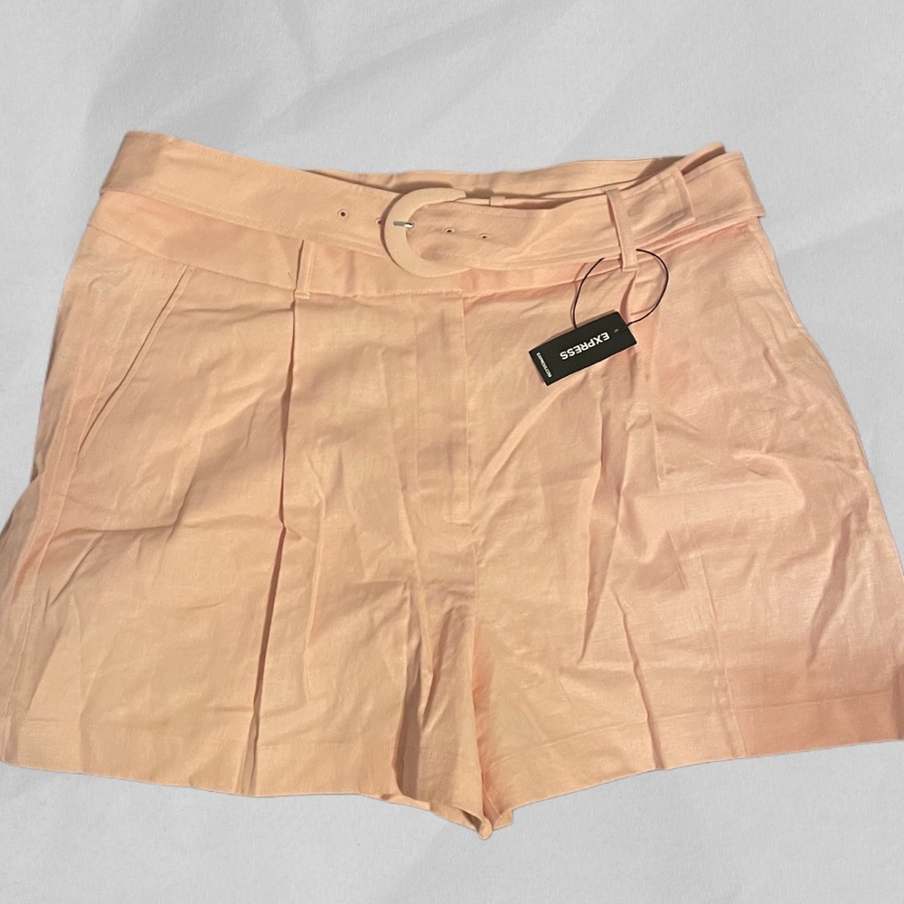 Express Pink High Waist Tailored Shorts
